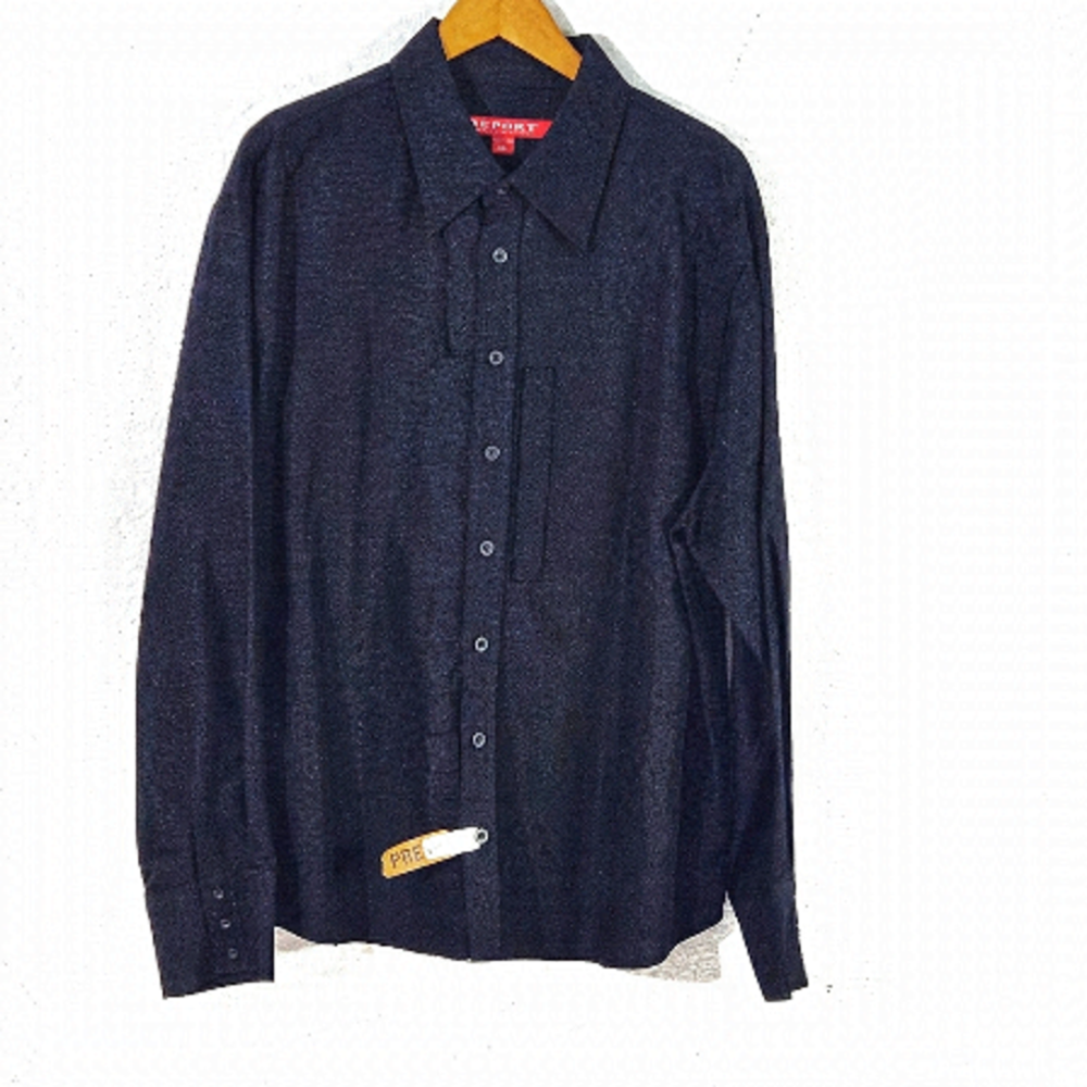 VINTAGE Report Collection Linen Blend Regular Fit Casual Button Down Shirts